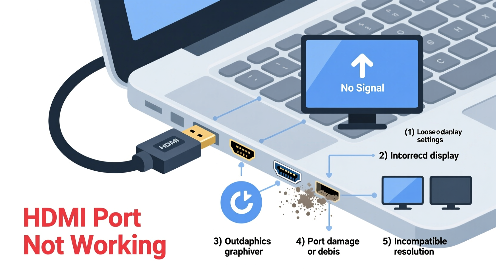 hdmi port not working troubleshooting steps common causes