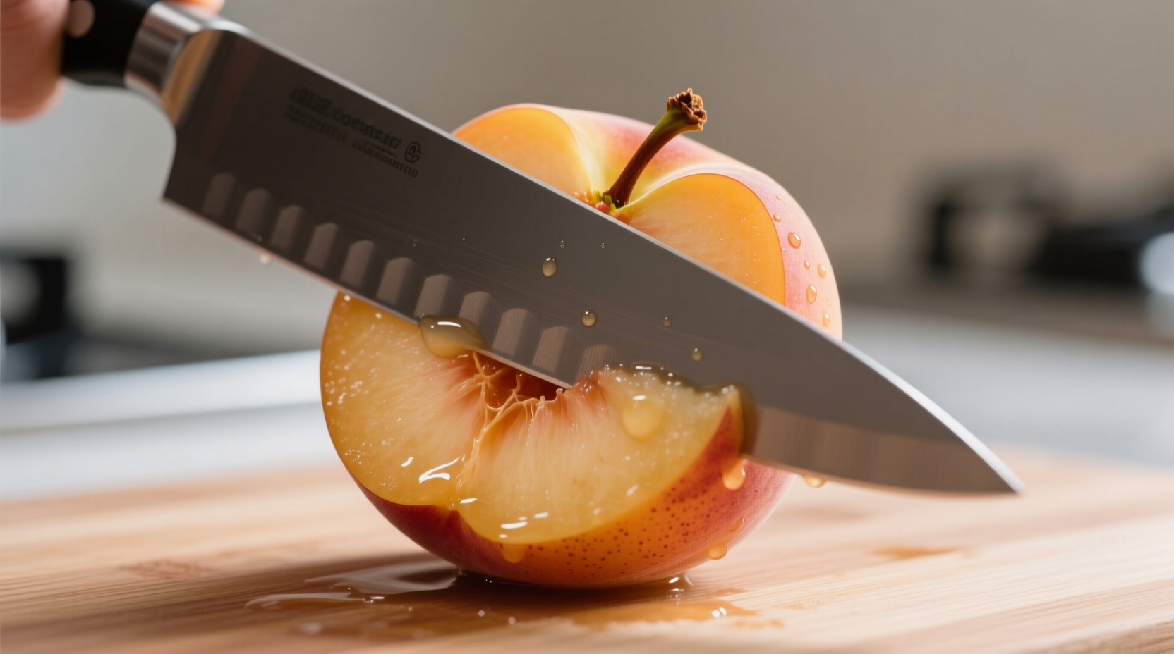 how to cut a peach