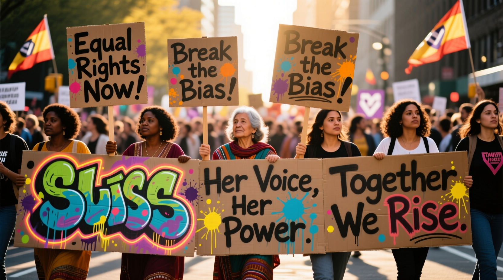international womens day march signs