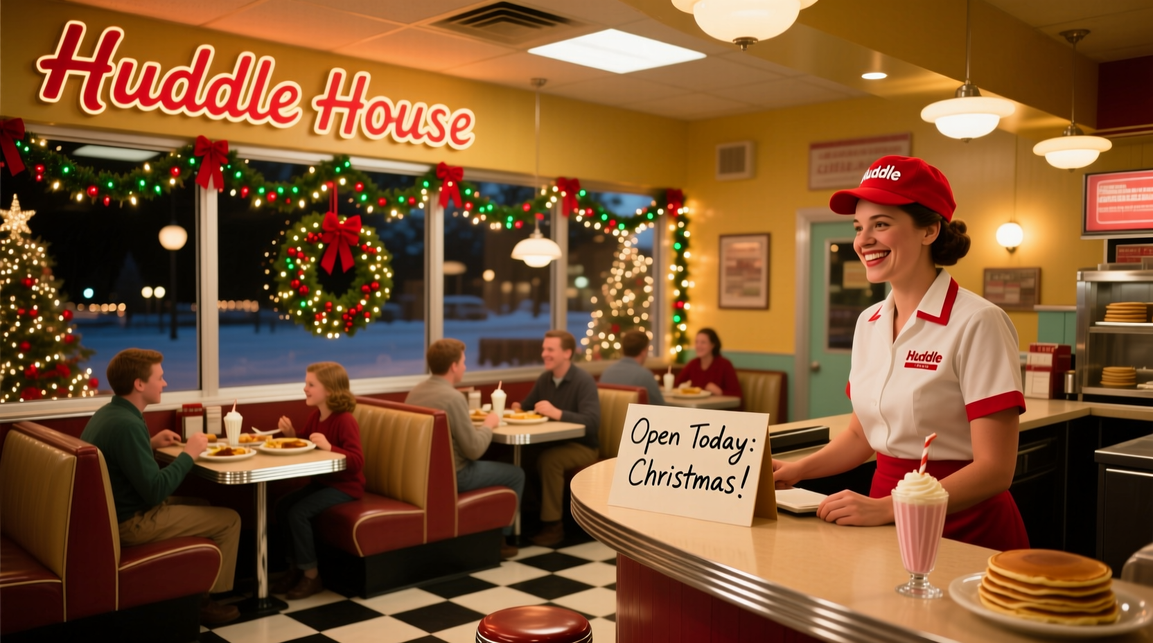 is huddle house open on christmas
