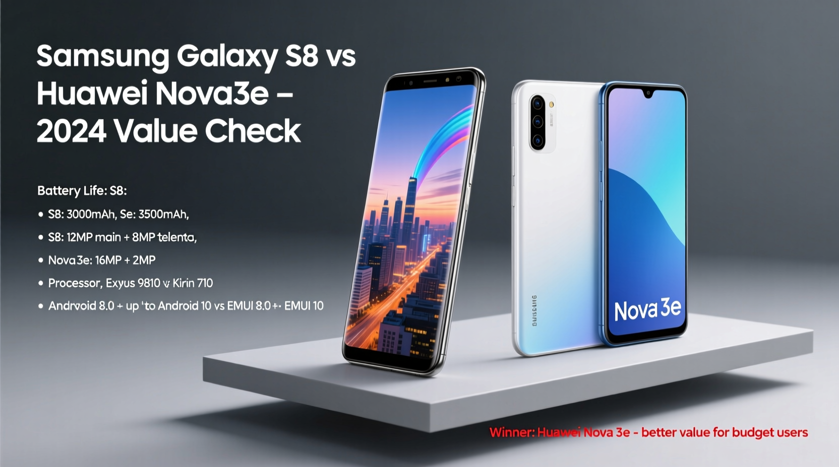 is the samsung galaxy s8 still worth it in 2024 or is the huawei nova 3e a better buy for the price