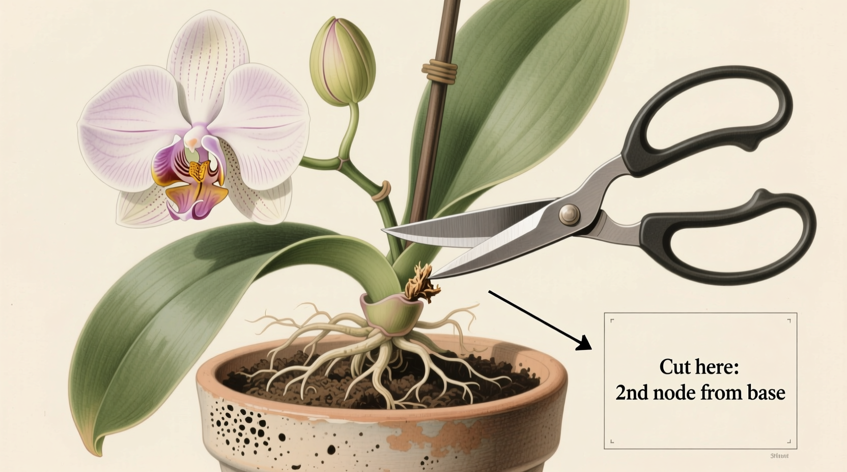 how to cut orchids after flowering