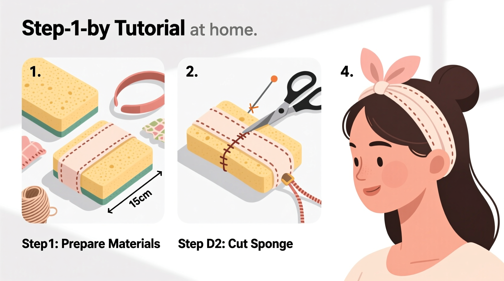 step by step guide to crafting a comfortable diy sponge headband at home