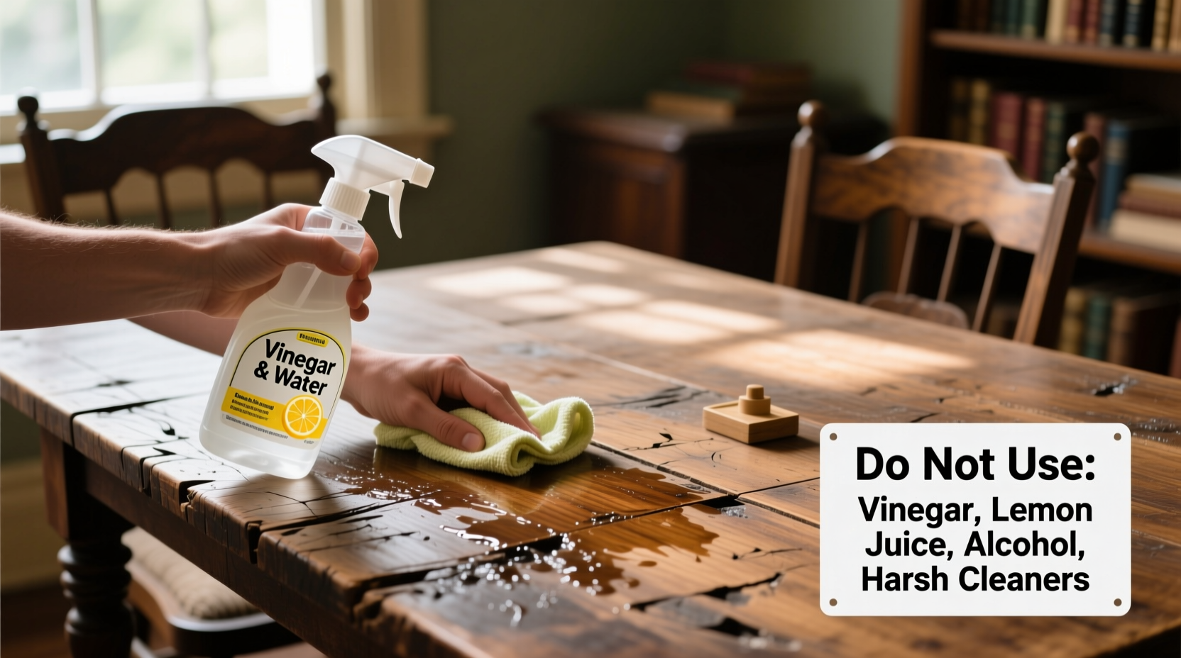 what not to clean wood furniture with