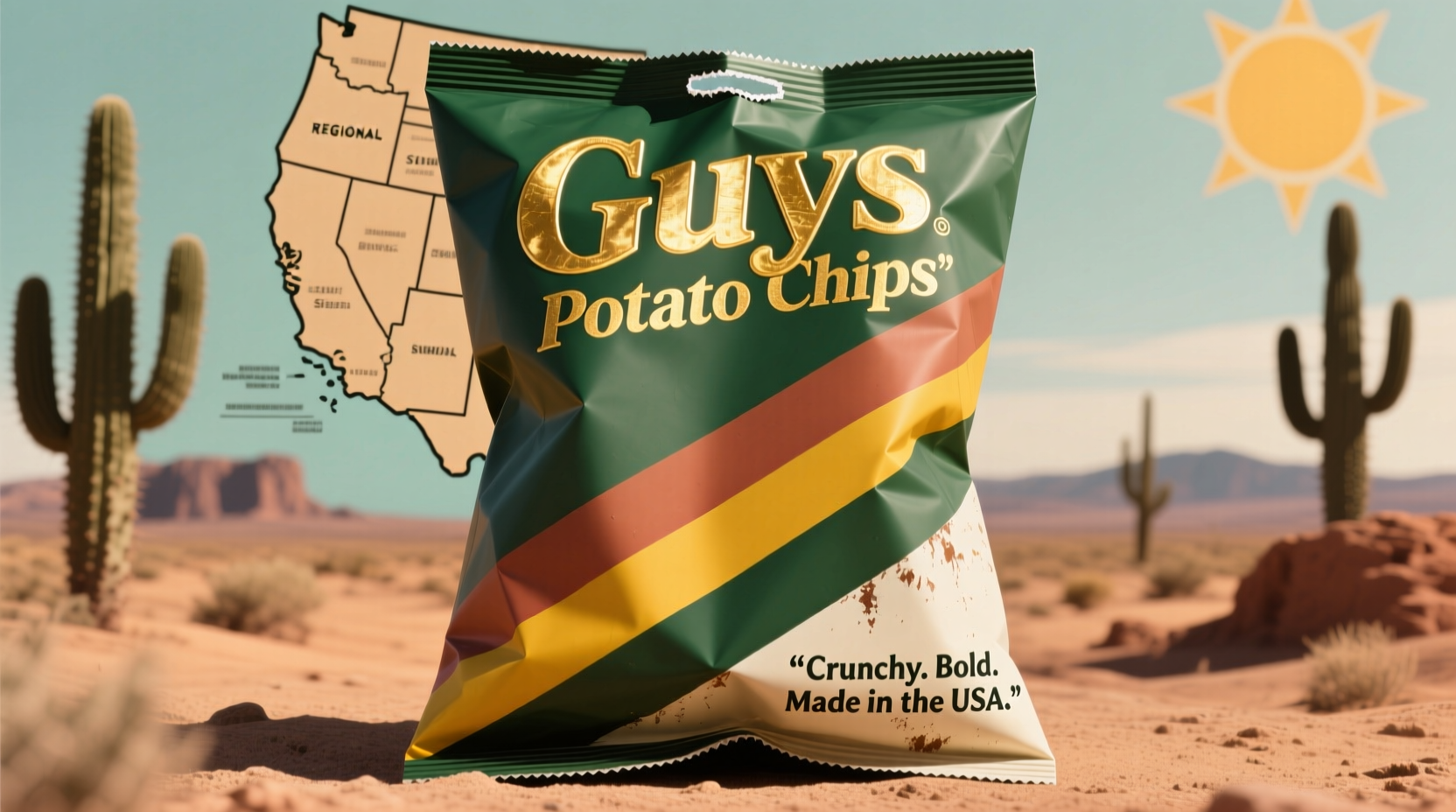Guys Potato Chips bag showing distinctive packaging and regional branding