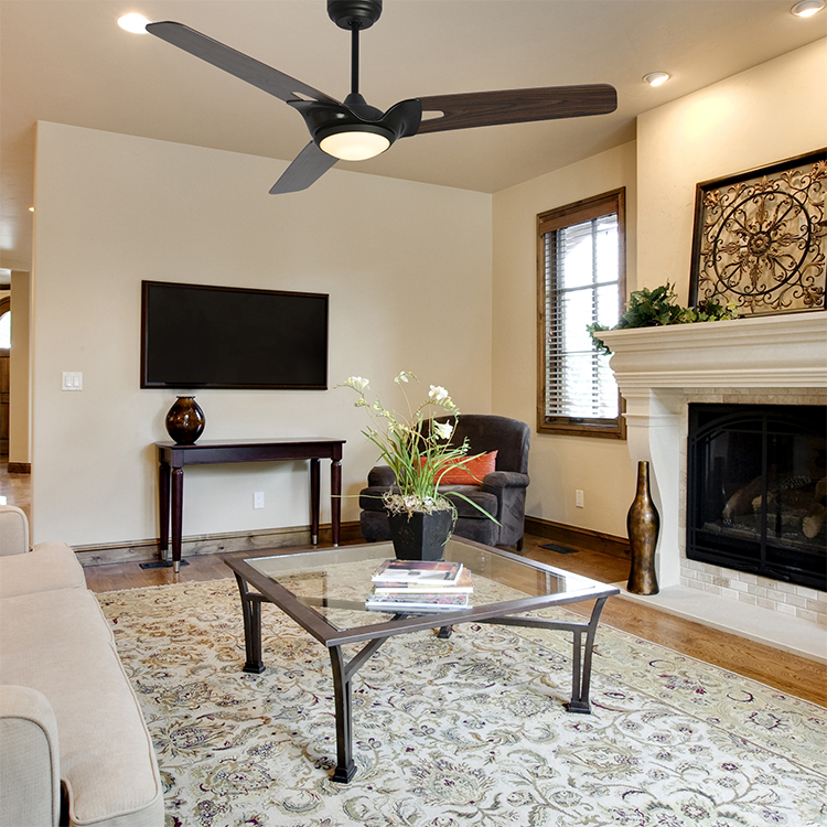 56 inch three blades smart ceiling fan with light LED ceiling fans for living room decorated