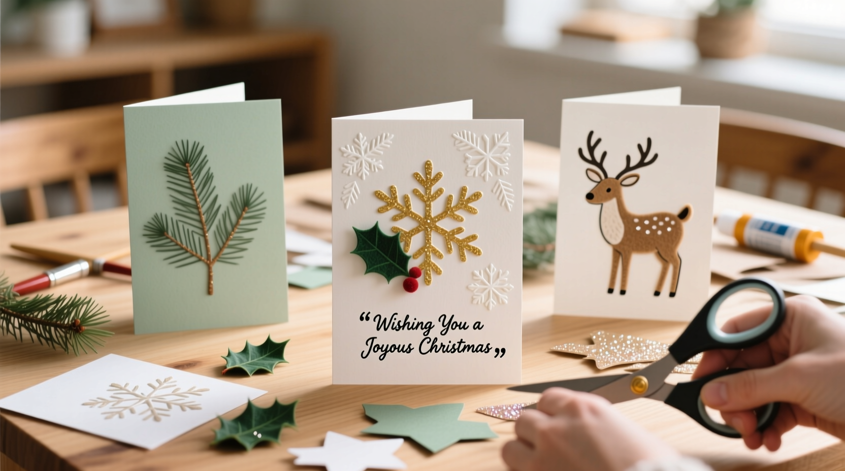 creative ideas and step by step guide on how to make christmas cards at home