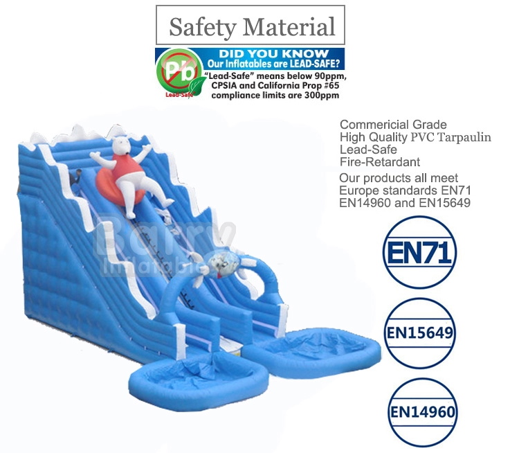 Purple Tropical Jungle Inflatable Water Slides Commercial Grade