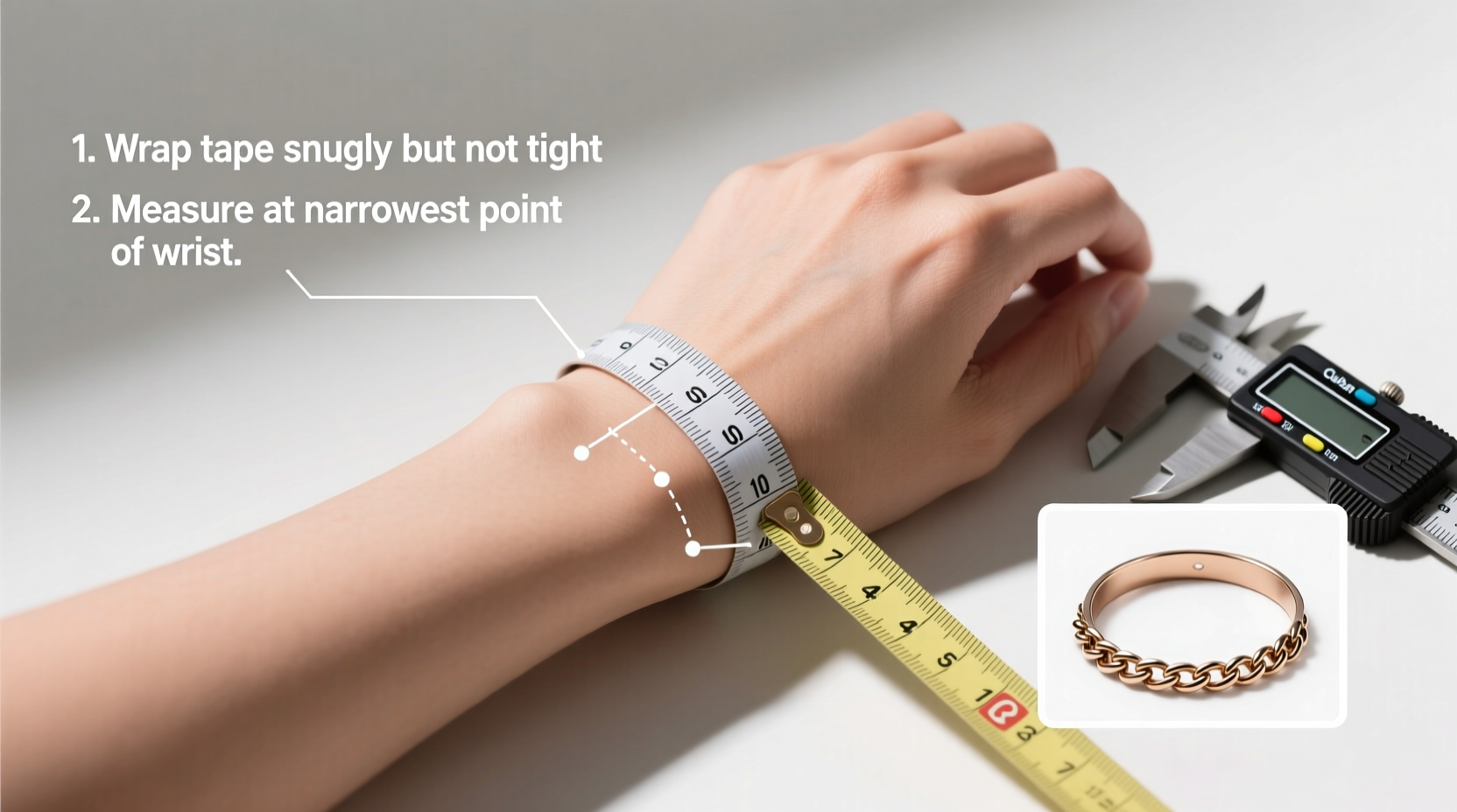 exact steps to measure your wrist for a comfortable cuban link bangle fit