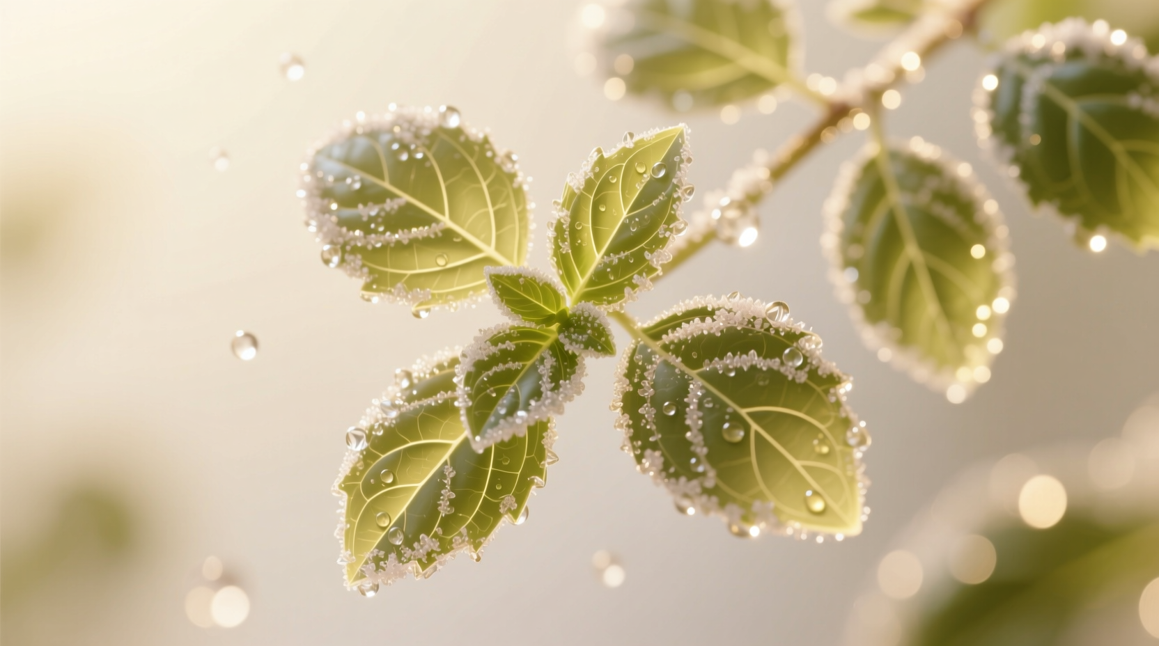 sugared basil leaves