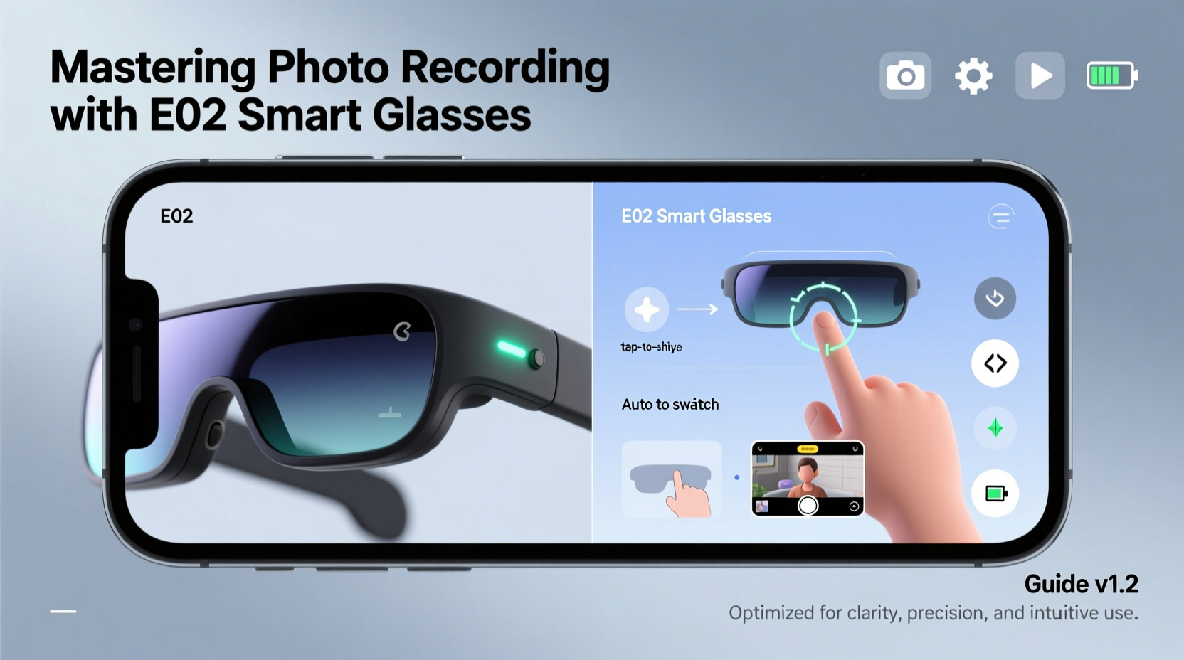 mastering photo recording with e02 smart glasses a complete user guide