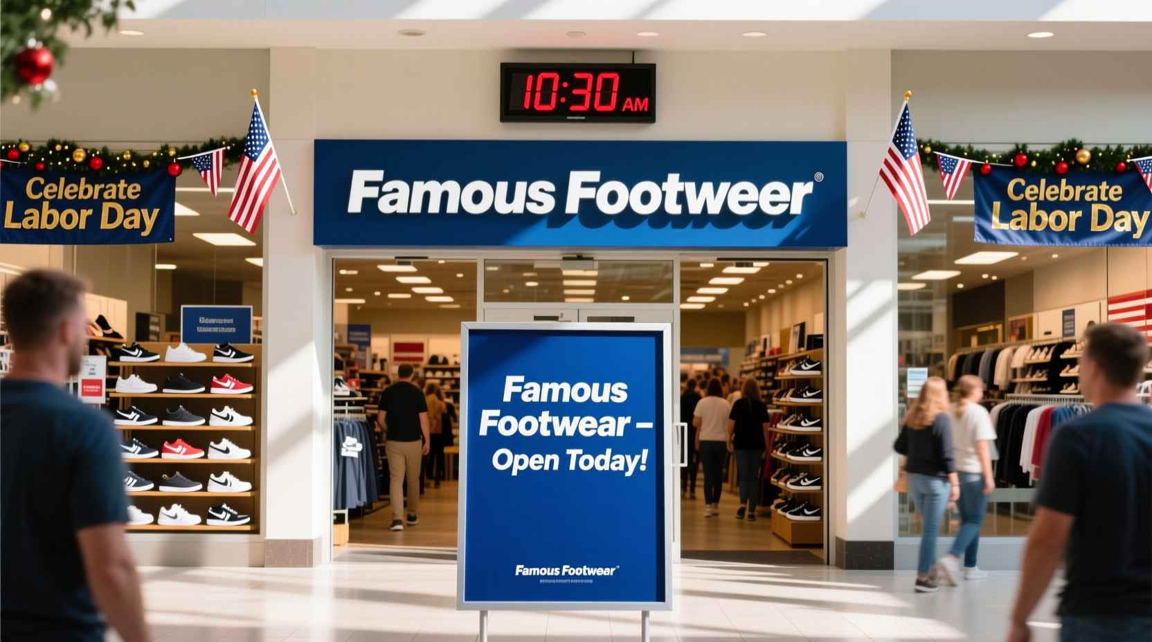 is famous footwear open on labor day