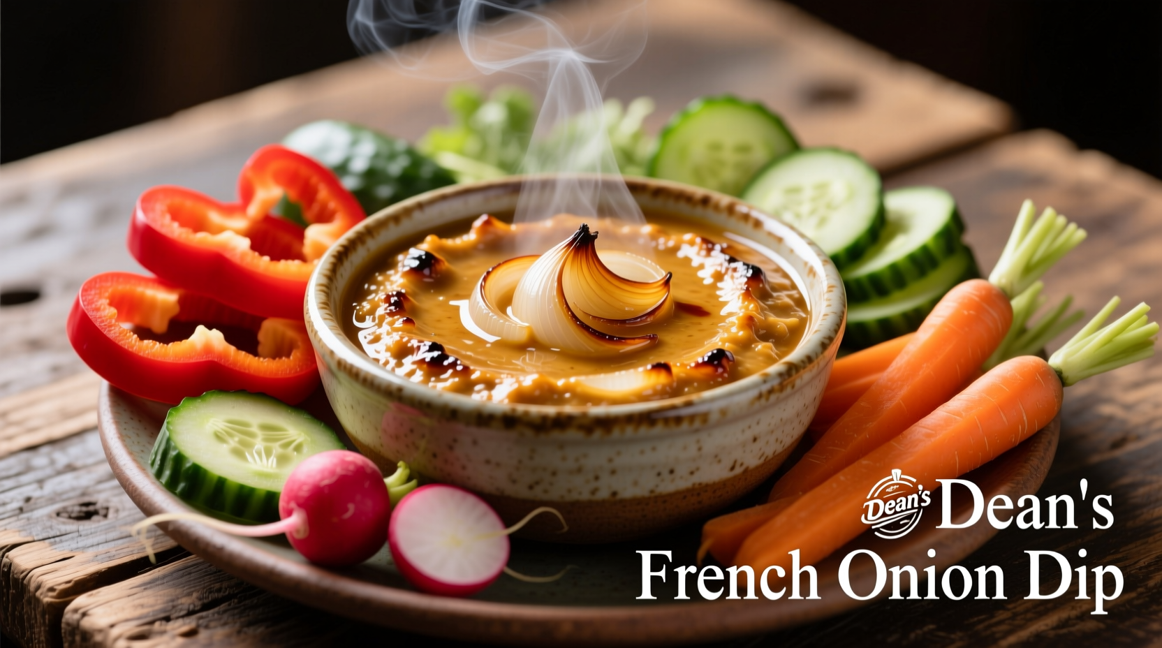 Dean's French Onion Dip with fresh vegetables