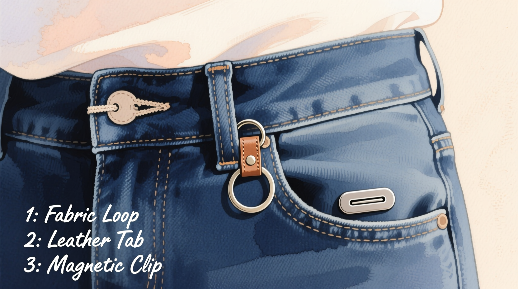 gentle and easy ways to attach a key chain to jeans without causing damage