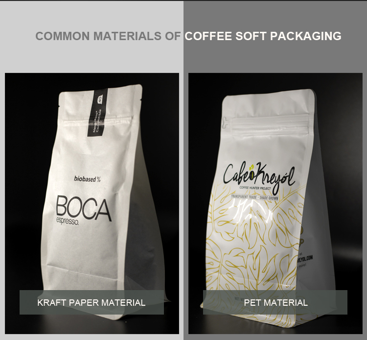 La aduana de empaquetado del paquete de la bolsa de la caja del Bioplastic imprimió bolsos de café del diseño