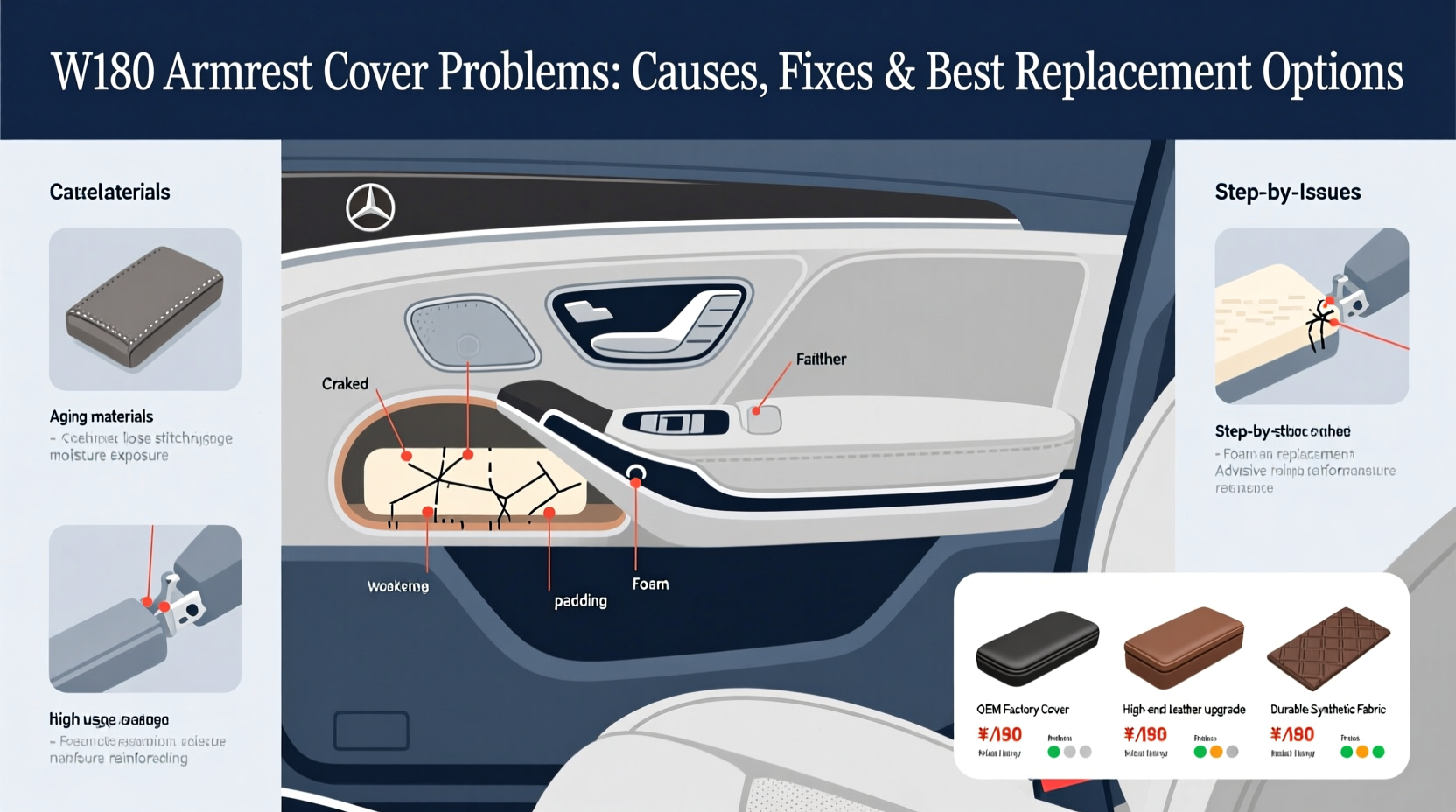 w140 armrest cover problems