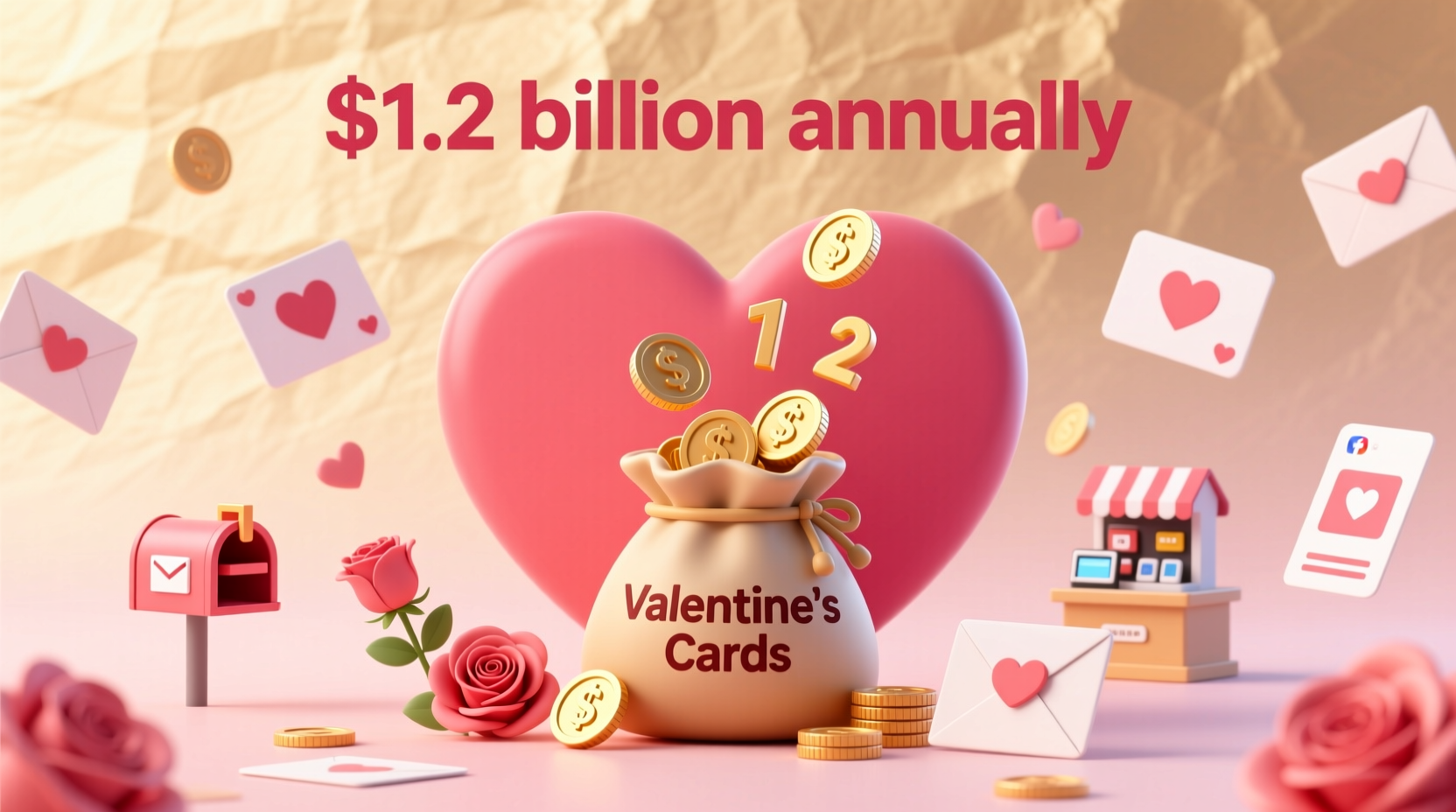 how much money is spent on cards for valentines day