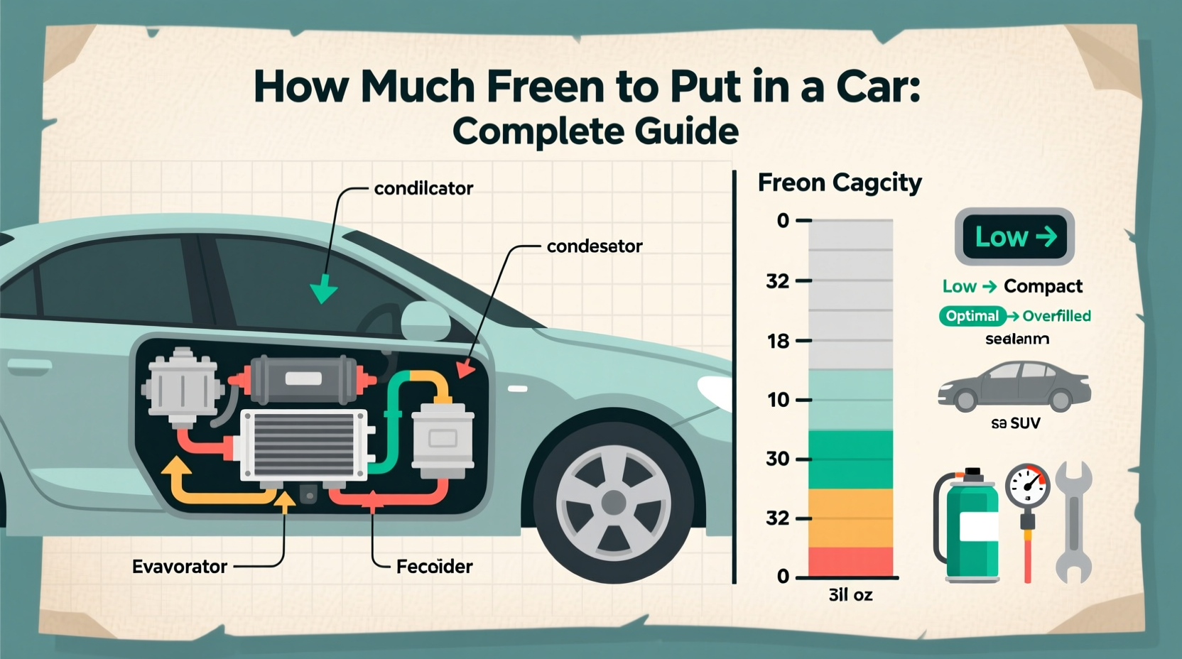 how much to put freon in car