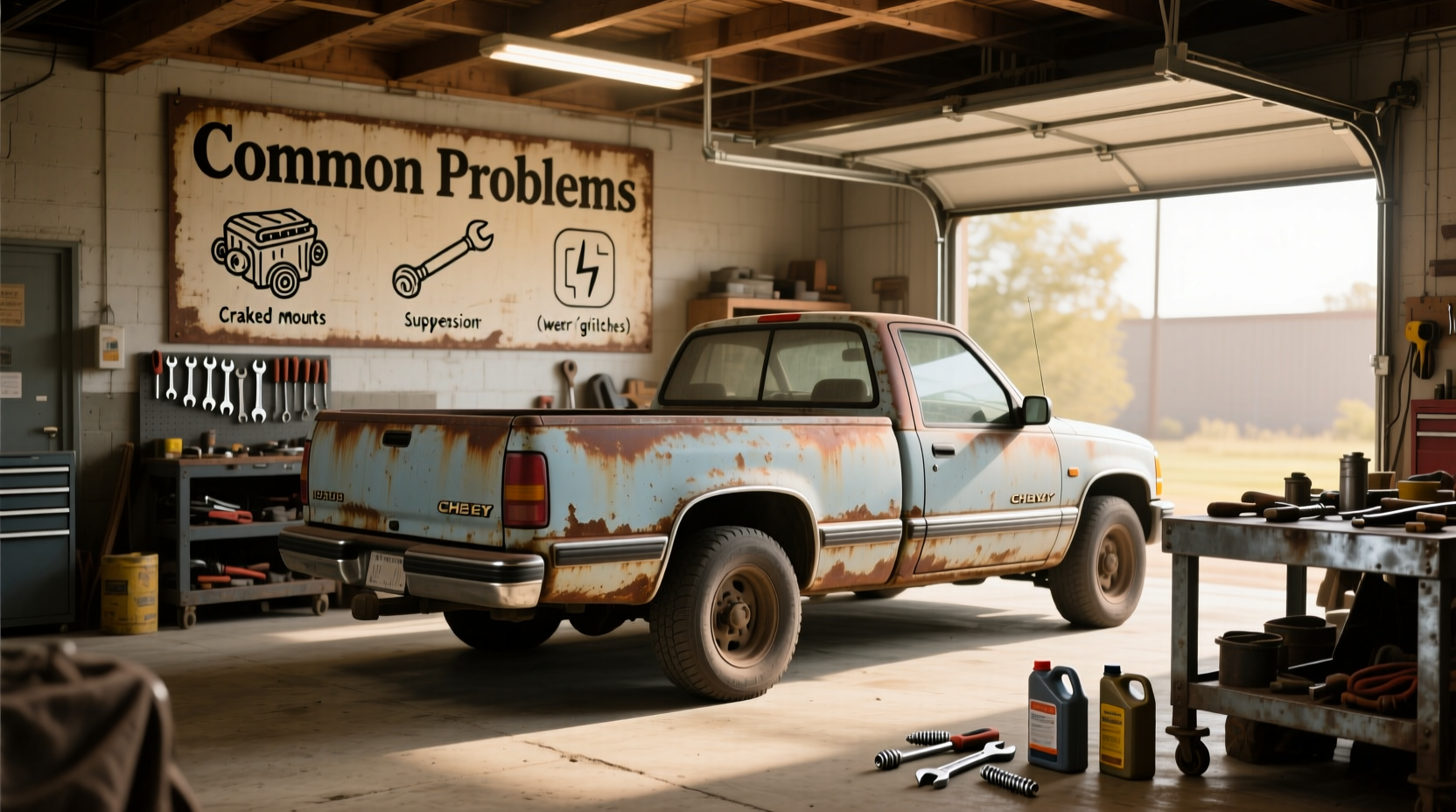 Used 1995 Chevy S10 pickup truck parked on gravel