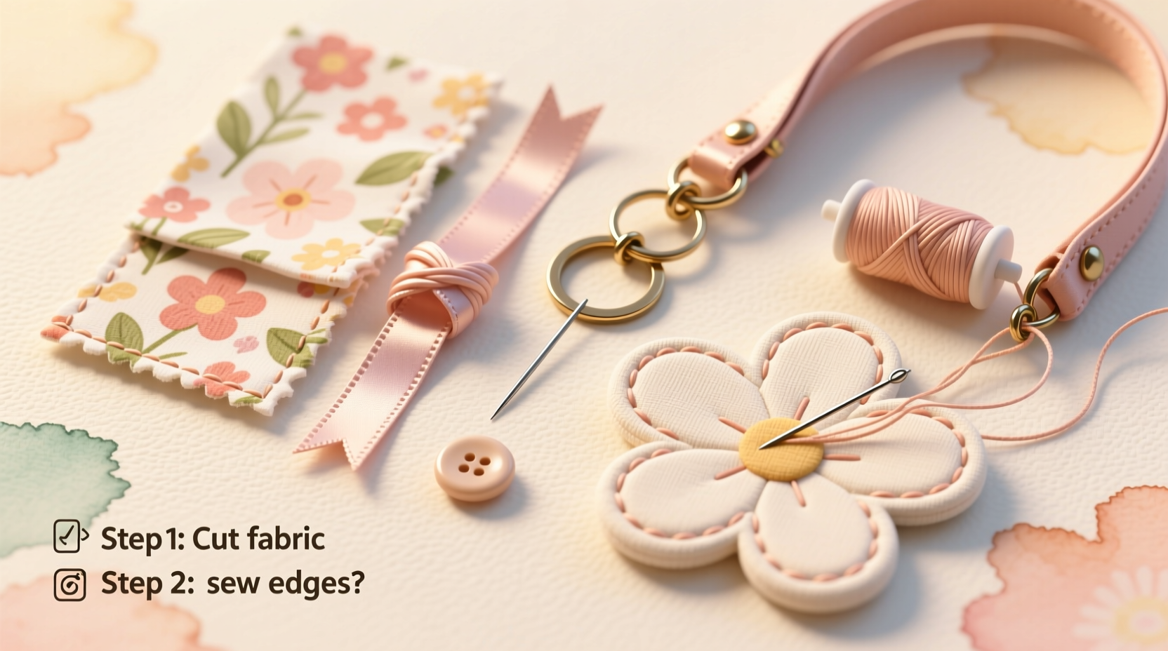 step by step tutorial crafting a stylish flower bag purse keychain for beginners