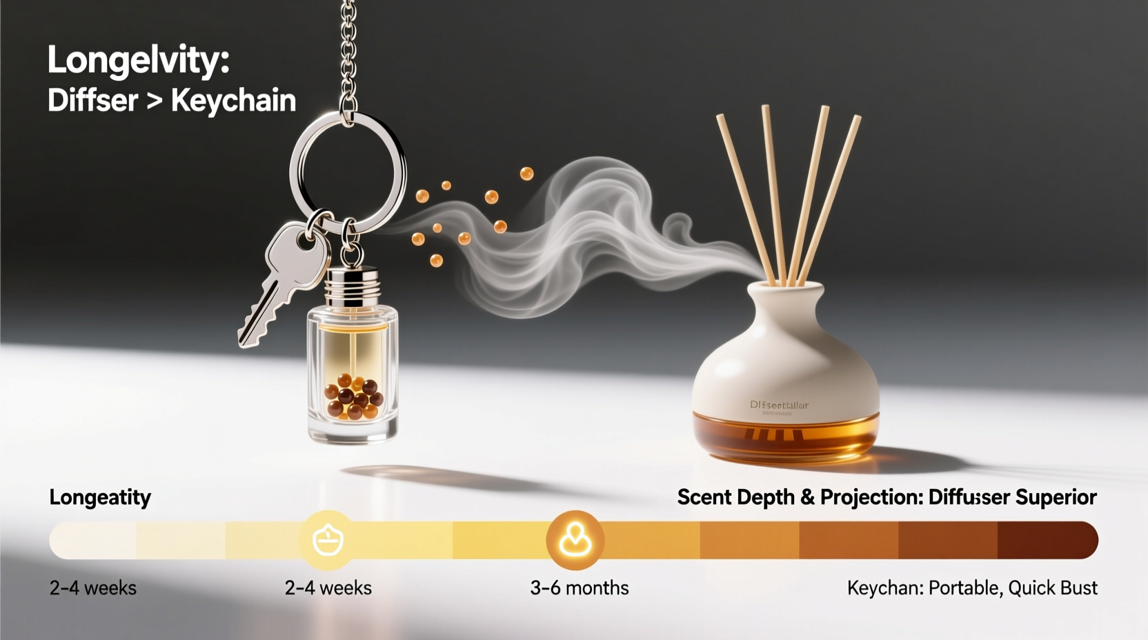 fragrance keychain vs essential oil diffuser which one actually lasts longer and smells better