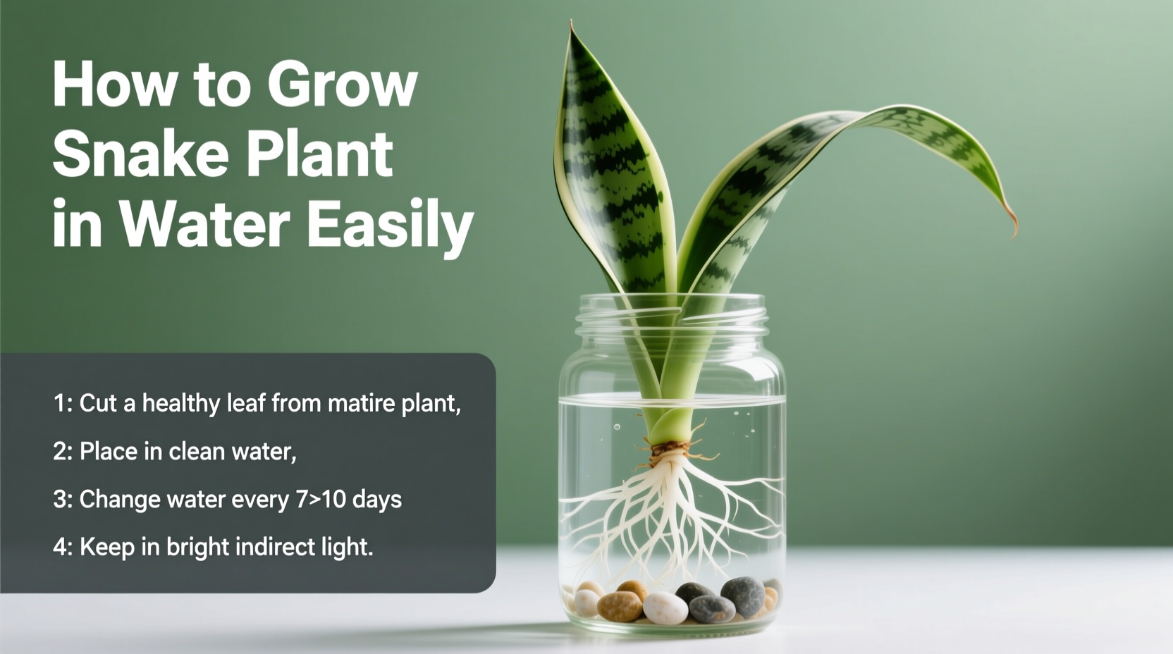 how to grow snake plant in water
