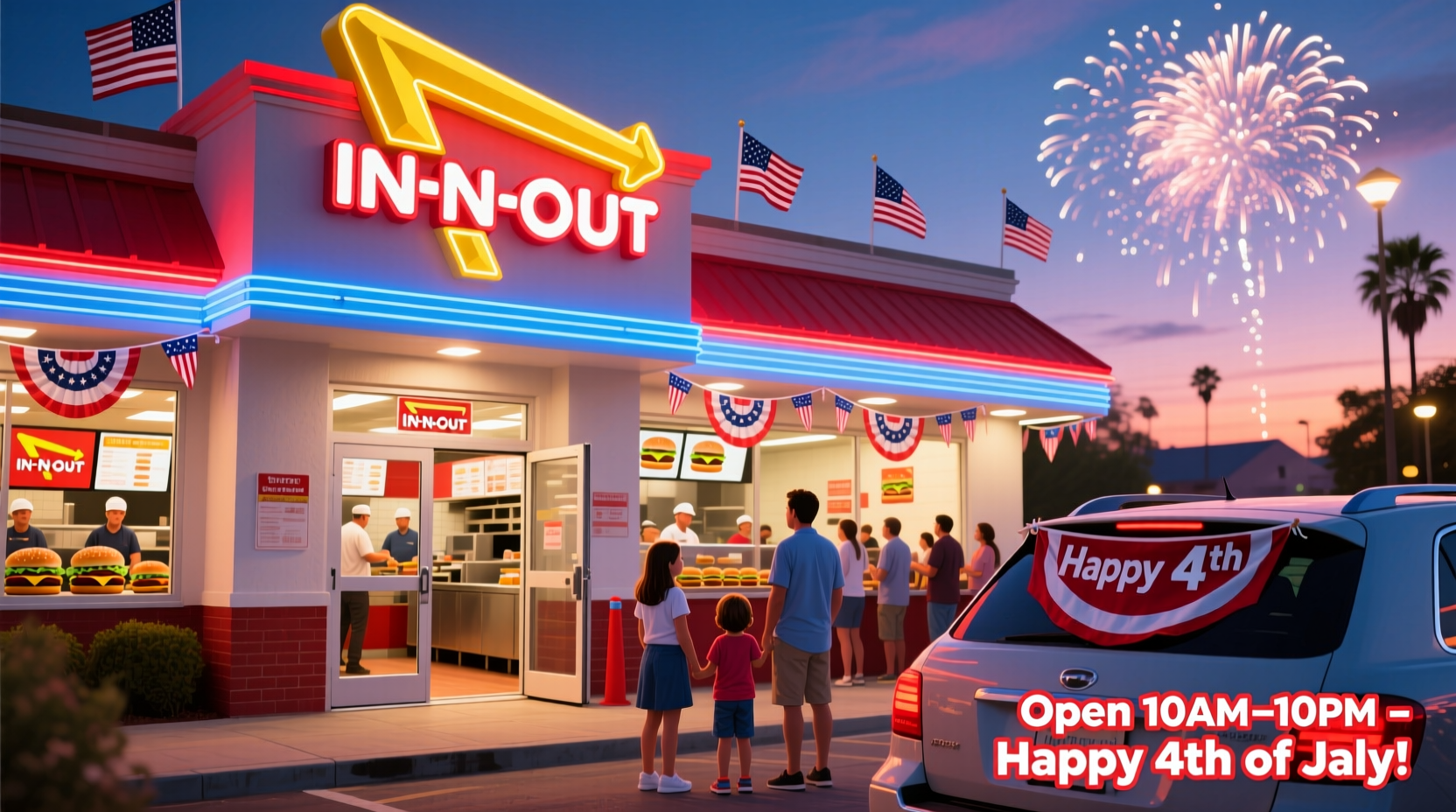 is in n out open on the 4th of july