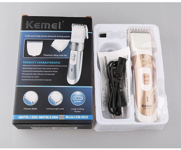 Kemei KM-9020 Beard Trimmer For Men – Silver ( Shaver Shop Bangladesh)