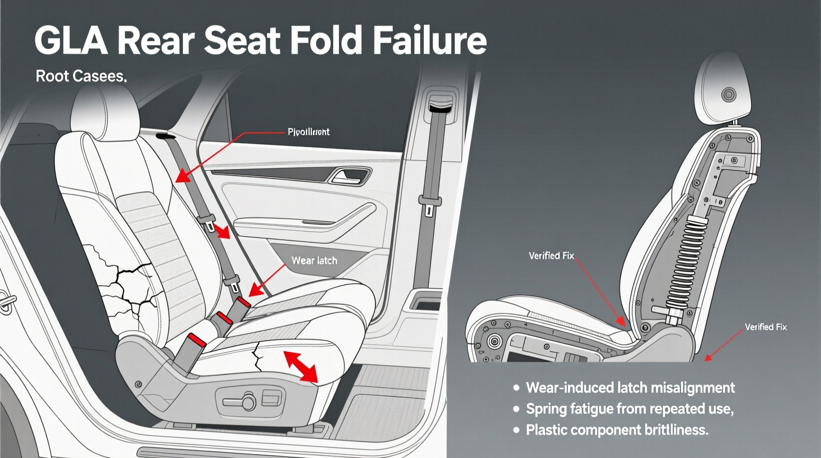 gla rear seat fold failure