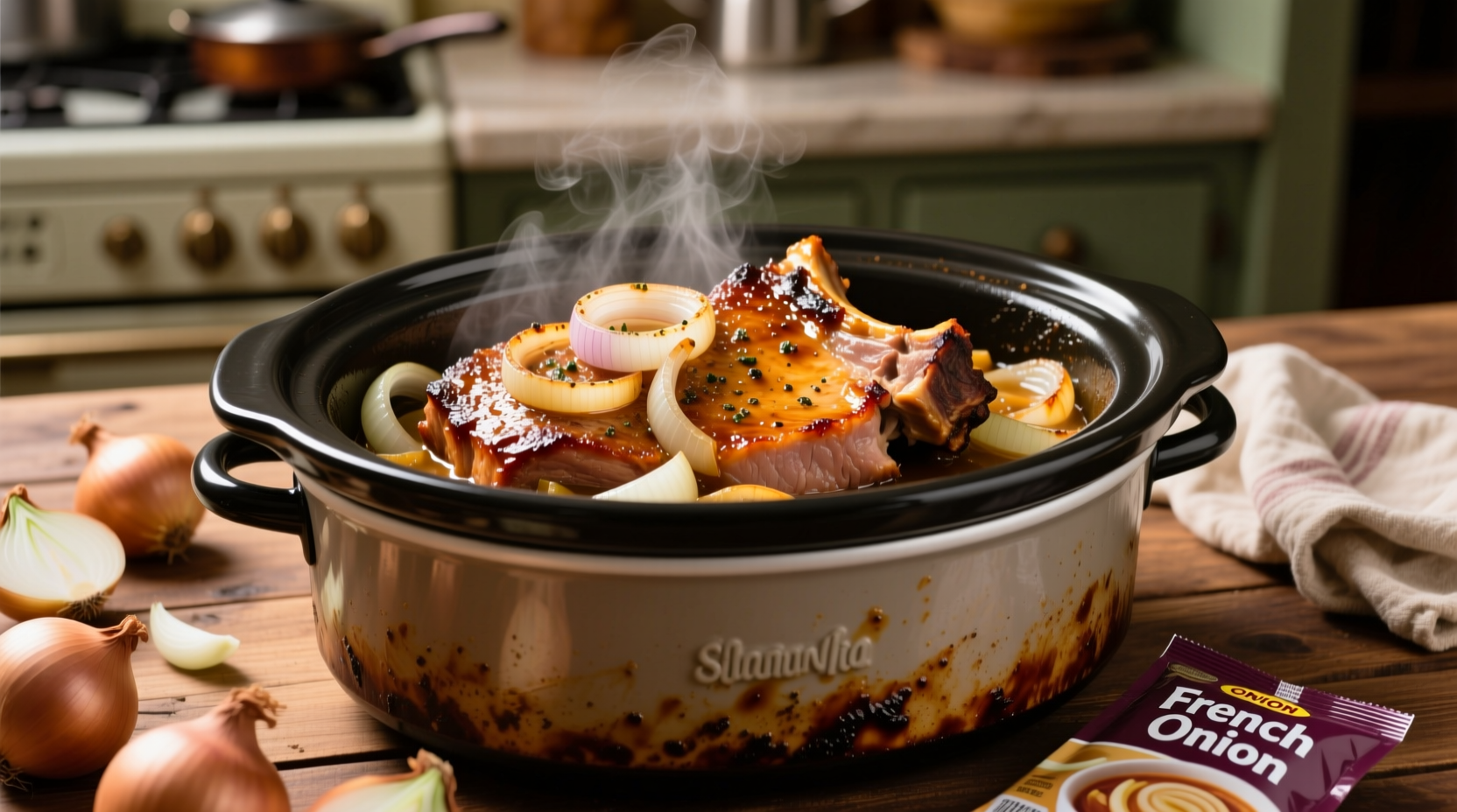 crock pot pork chops with onion soup mix