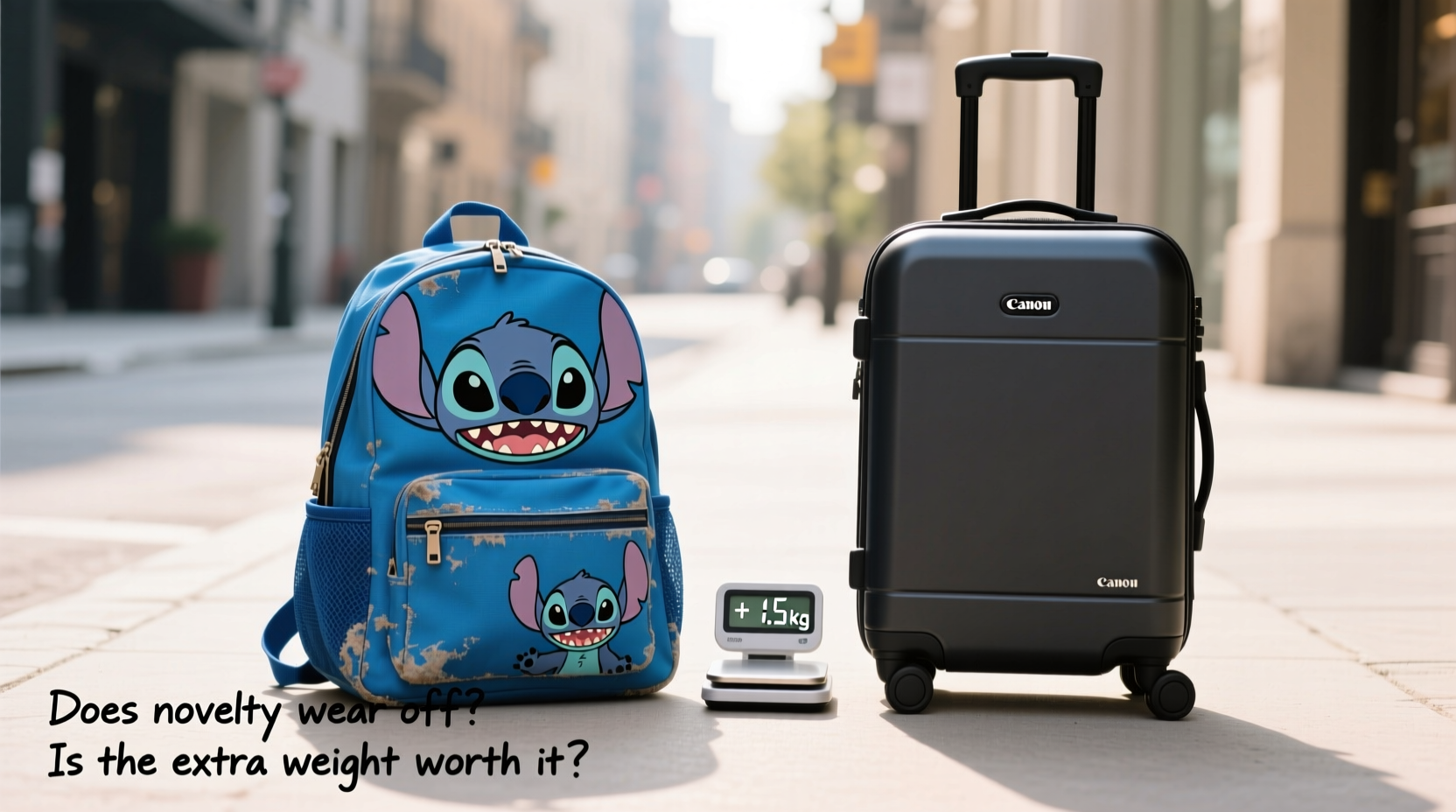 stitch backpack vs rolling backpack does the novelty wear off or is it worth the extra weight