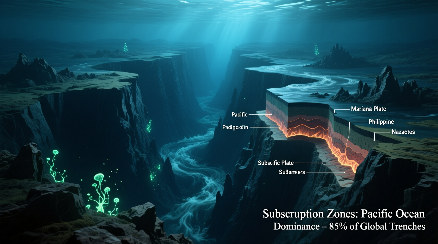 oceanic trenches why are most in the pacific ocean