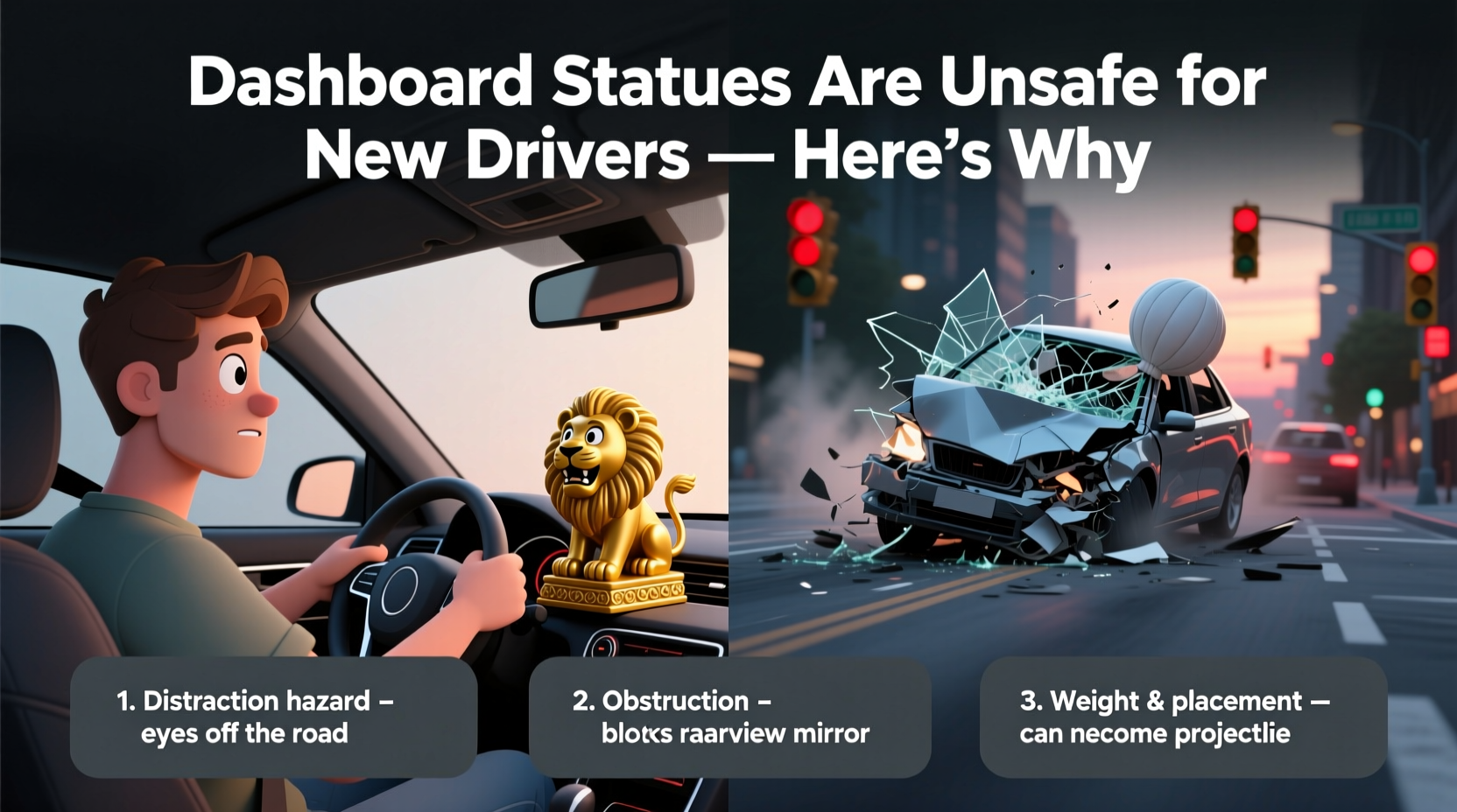 new drivers dashboard statue safety