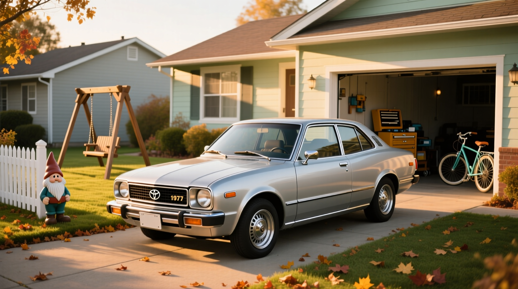 1977 Toyota Corolla Hatchback side profile showing fastback design and alloy wheels
