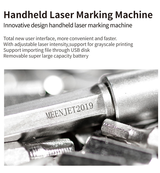 New Generation Handheld Logo Marking Laser Printer for Metal Leather