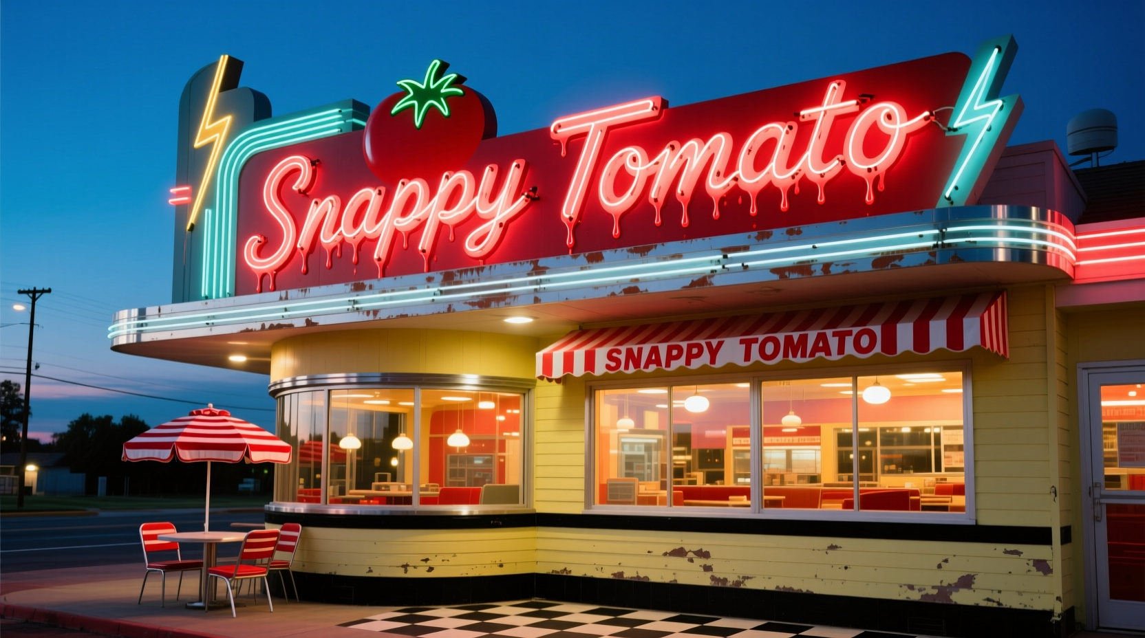 Snappy Tomato restaurant exterior with distinctive red signage