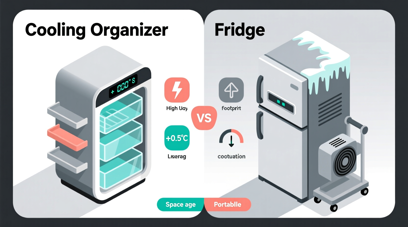 cooling organizer vs fridge