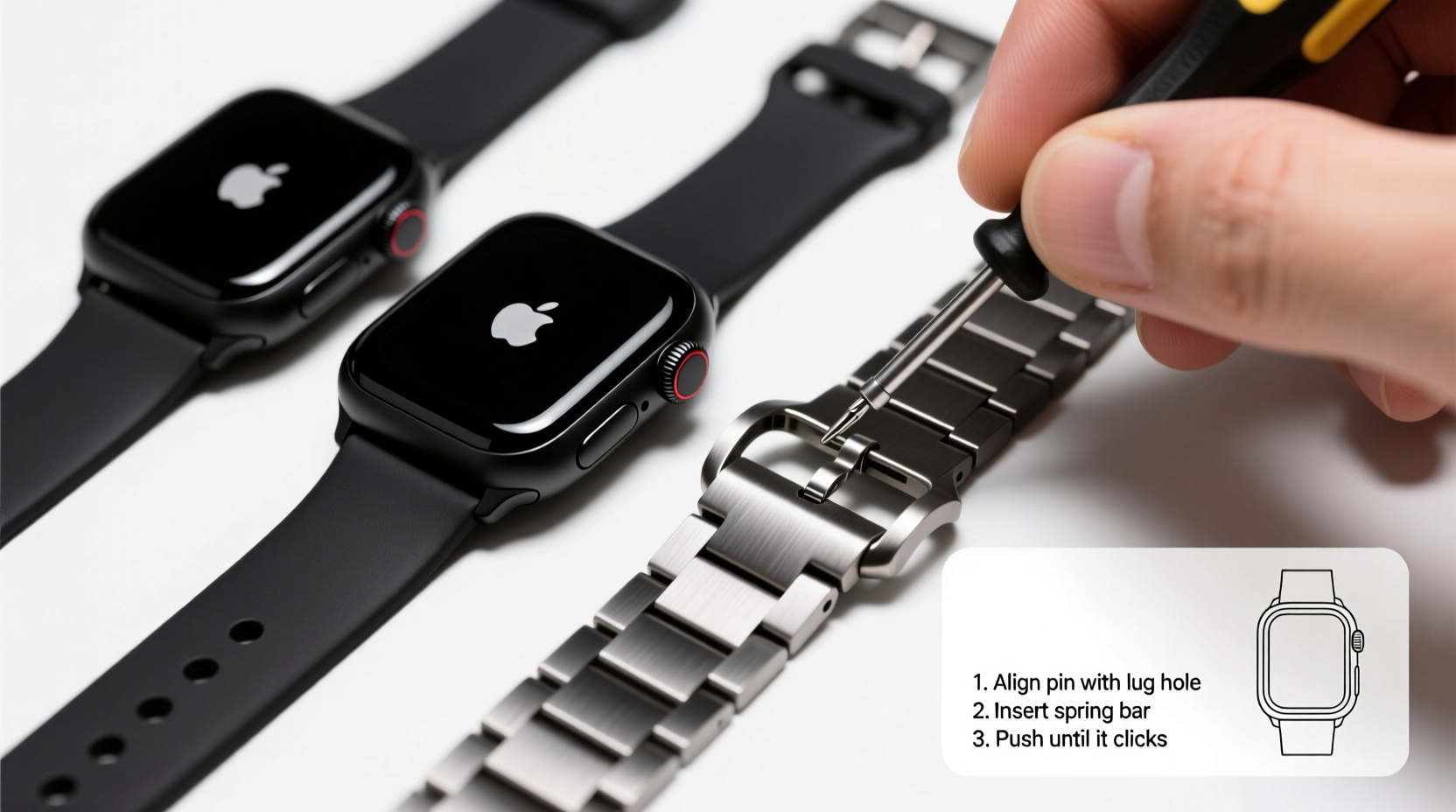 step by step guide to installing a metal apple watch strap on series se 1 2 and 3