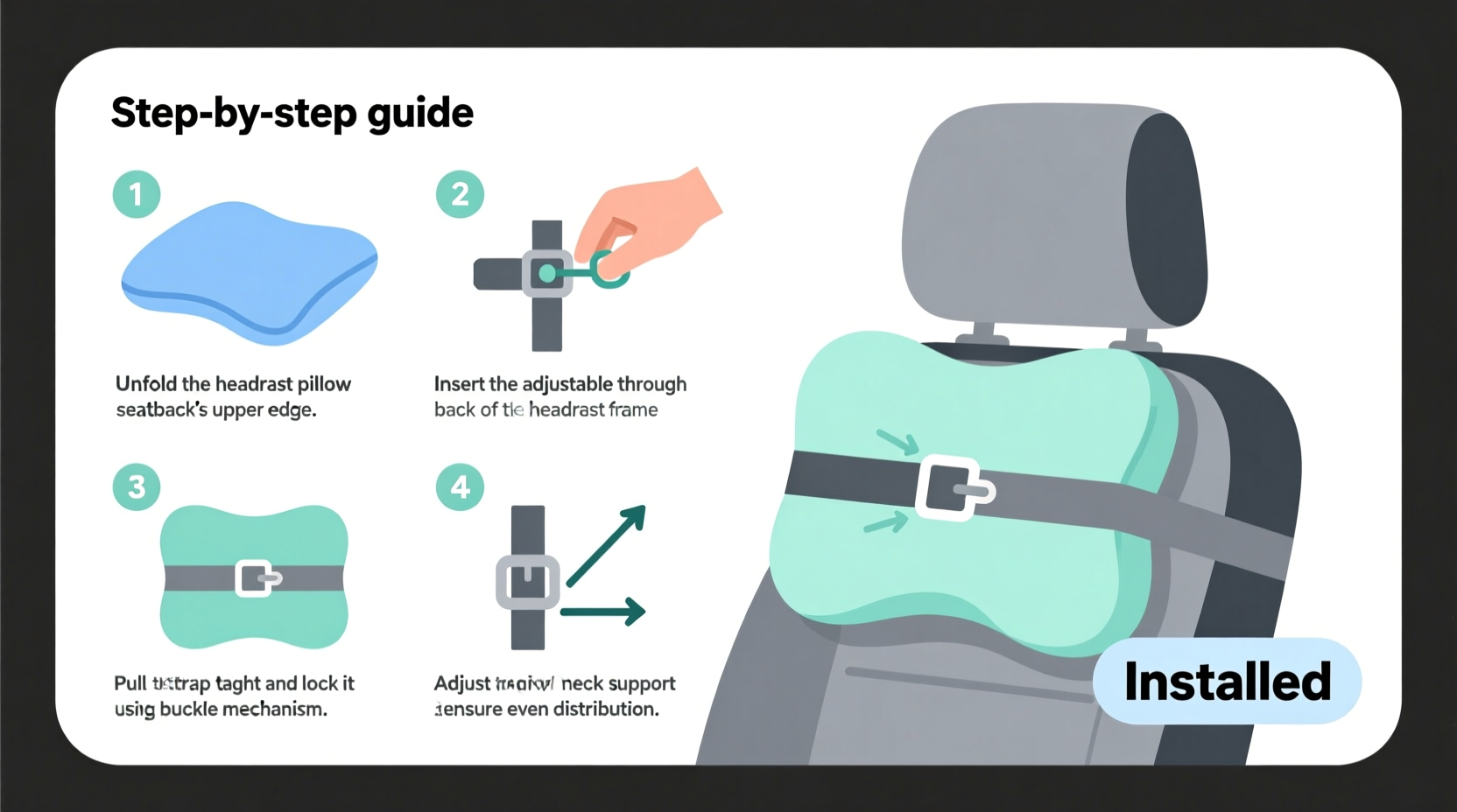 how to install headrest pillow