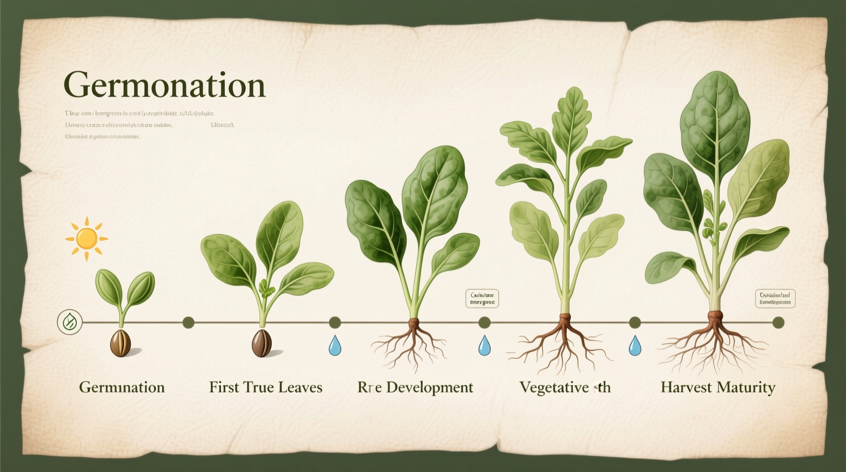 Baby spinach growth stages timeline chart