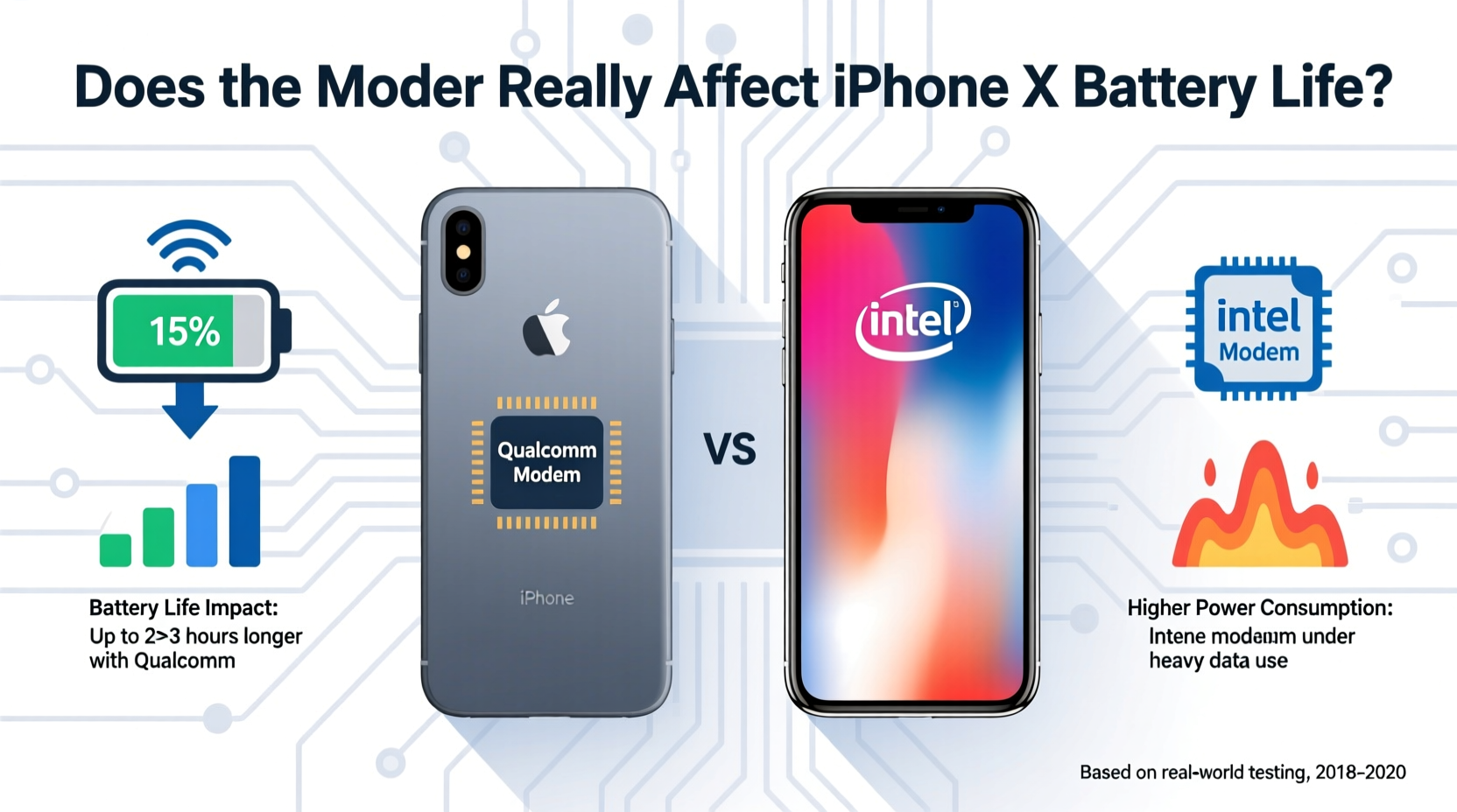 iphone x qualcomm vs intel modem does it really affect battery life