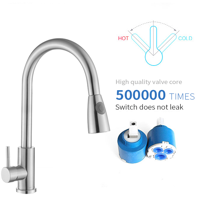 Kitchen Faucet Stainless Steel 304 Water Tap Modern Kichen Kitchen Taps Pull Out Sprayer Kitchen Mixer Sink Faucets