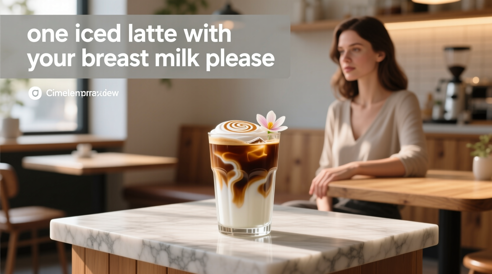 one iced latte with your breast milk please guide