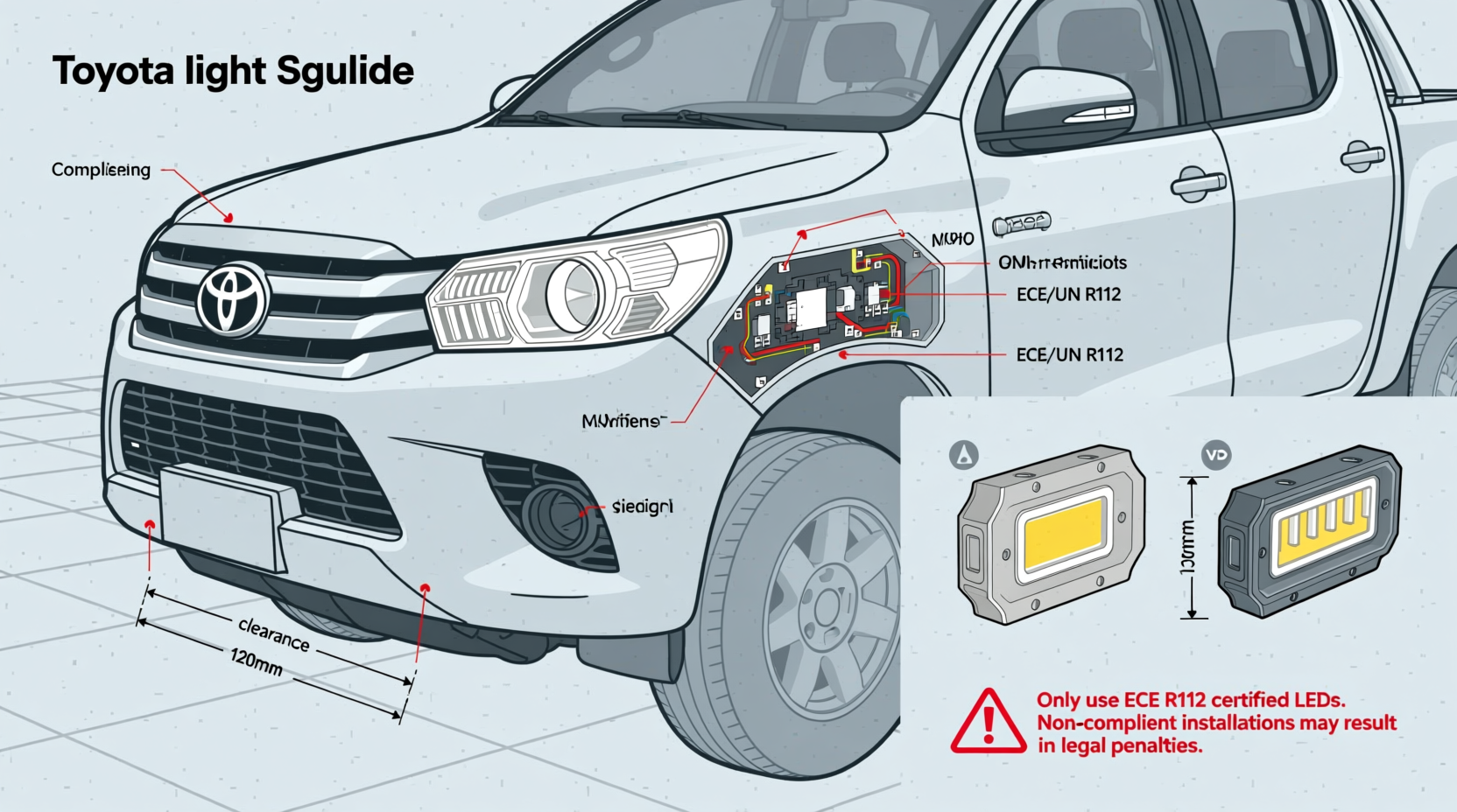 hilux n80 led light install
