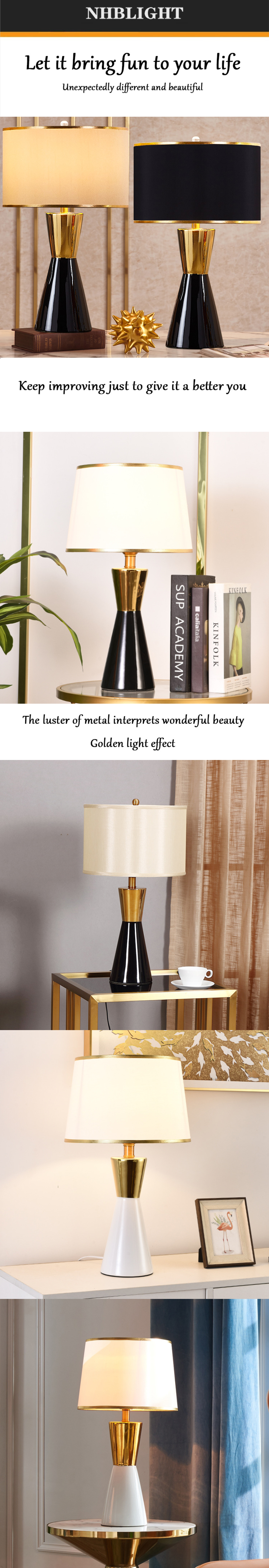 Desk lamp bedroom bedside lamp creative romantic warmth modern American ceramic Nordic girl light luxury bedside lamp