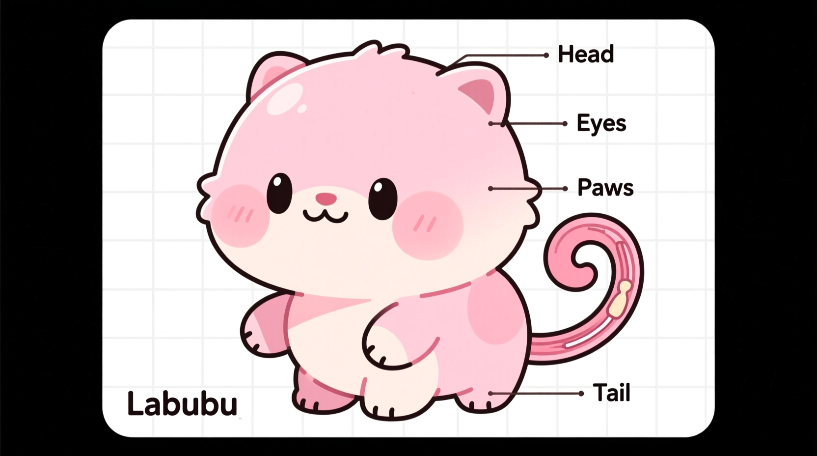 how to draw a pink labubu