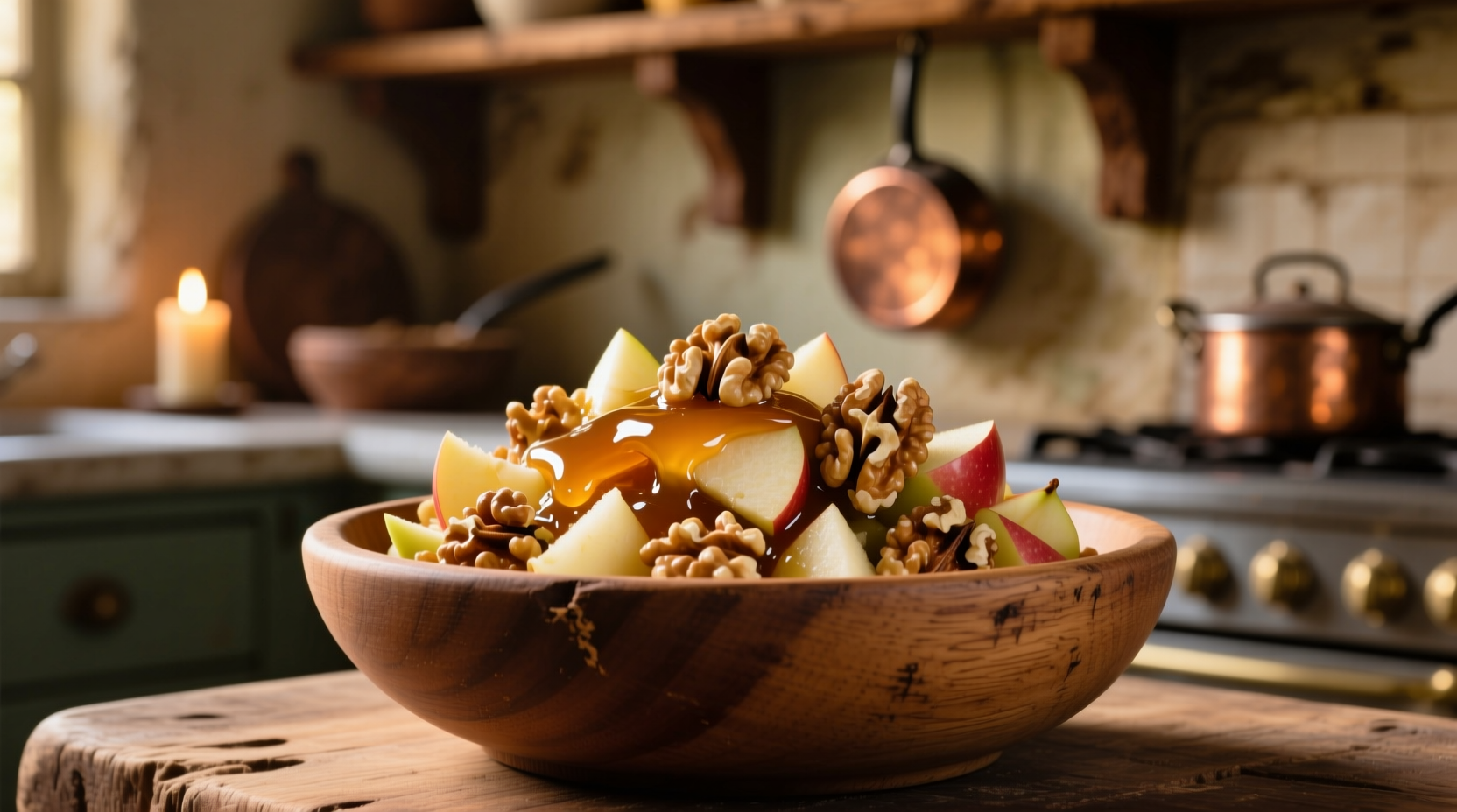 traditional ashkenazi charoset with apples and walnuts