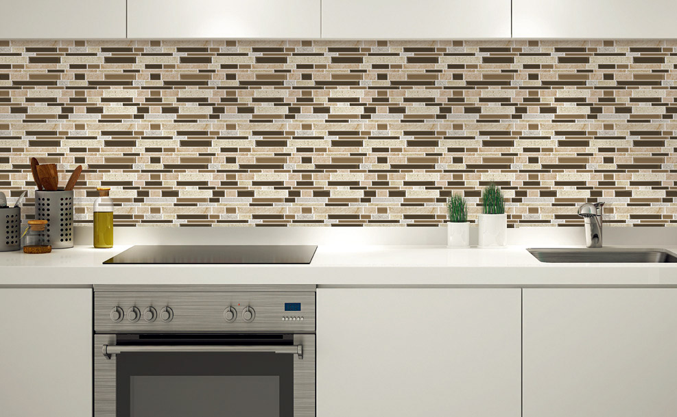 Brown rectangular crystal epoxy wall stickers DIY self-adhesive wallpaper 3D waterproof hot Amazon wallpaper wall paper