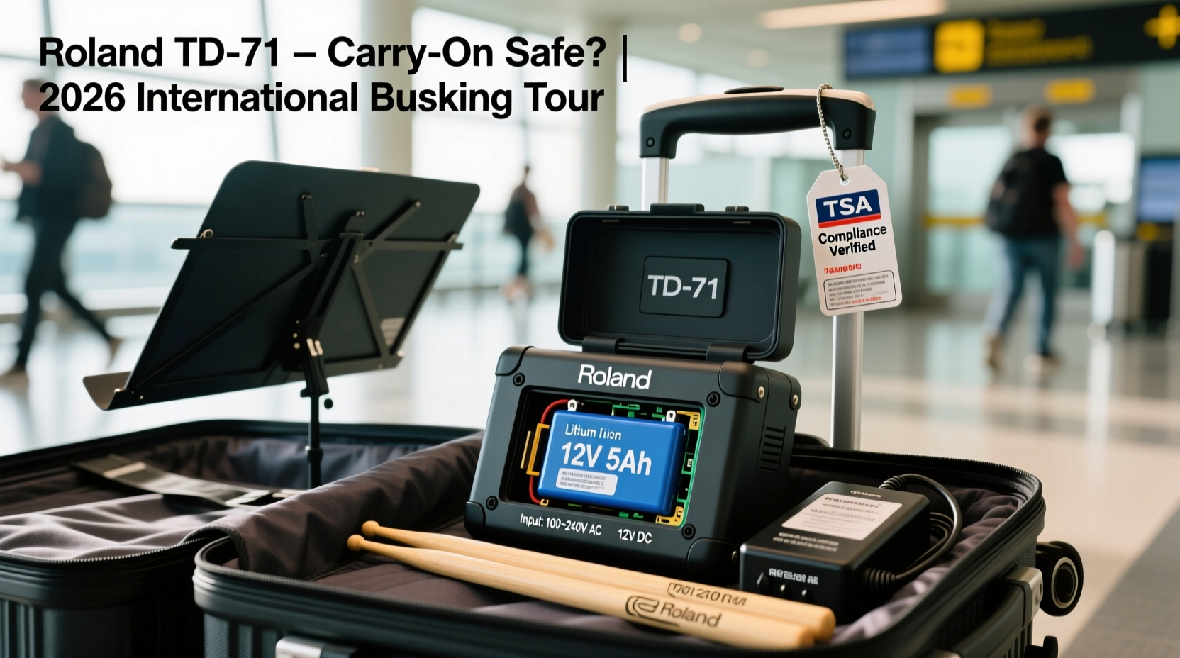 Is the Roland TD-71 Safe to Fly With in Carry-On Luggage? Battery, Power Supply, and TSA Compliance for International Busking Tours 2026