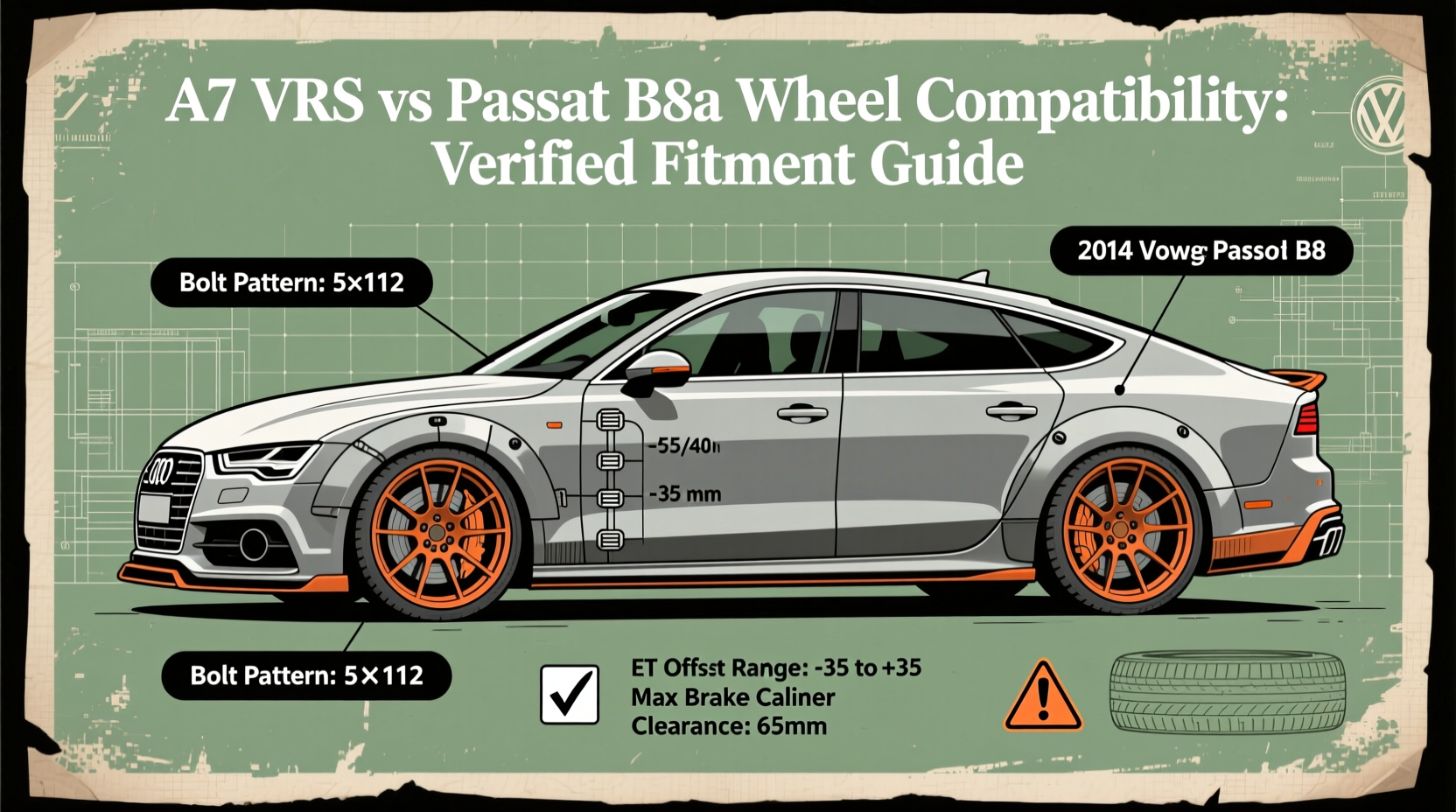 a7 vrs vs passat b8 wheel